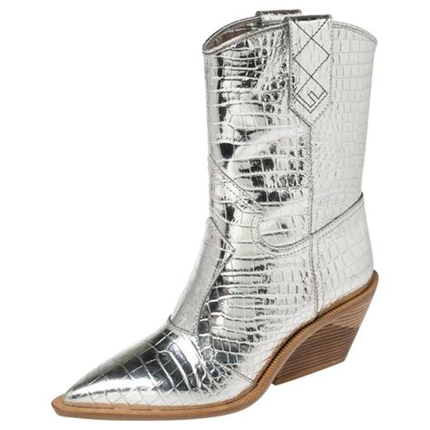 fendi cowboy boots silver|genuine fendi boots.